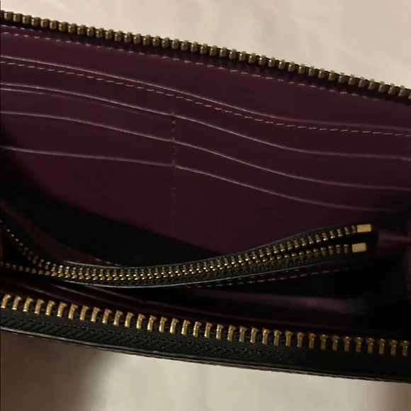 Marc Jacobs Aubergine Leather Wallet with Gold Accents - Picture 7 of 13